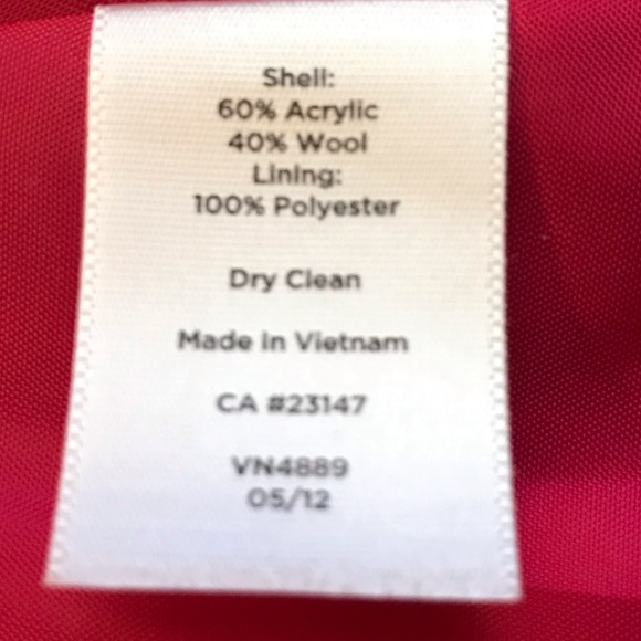 TALBOTS lined moto lined wool cropped jacket Barbiecore pink 2P - Picture 8 of 11